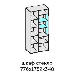 Аллегро-10 Шкаф 2дв. (со стеклом) (дуб крафт золотой-камень темный) в Тобольске - tobolsk.mebel24.online | фото 2