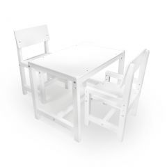 Детский растущий комплект стол и два стула  Я САМ "Лофт" (Белый, Белый) в Тобольске - tobolsk.mebel24.online | фото 2