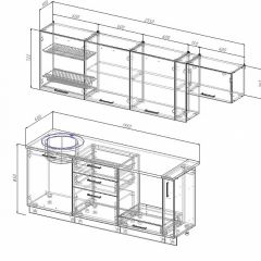 Кухонный гарнитур Лофт 2550 (Стол. 26мм) в Тобольске - tobolsk.mebel24.online | фото 2