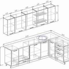 Кухонный гарнитур угловой Графика 2600х1600 (Стол. 26мм) в Тобольске - tobolsk.mebel24.online | фото 2