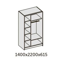 ИННЭС-5 Шкаф-купе 2-х дв. 1400 (1дв. Ф1 - бодега белая, 1дв. Ф2 - зеркало) в Тобольске - tobolsk.mebel24.online | фото 2