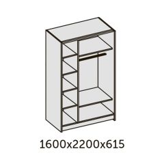 ИННЭС-5 Шкаф-купе 2-х дв. 1600 (2дв. Ф1 - венге) в Тобольске - tobolsk.mebel24.online | фото 2