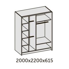 ИННЭС-5 Шкаф-купе 2-х дв. 2000 (2 дв. Ф3 - венге вст. экокожа корич) в Тобольске - tobolsk.mebel24.online | фото 2