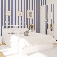 Камелия спальня № 7 Кровать 900 + Стол косметический + Зеркало + Комод, цвет белый, сп.м. 900х2000 мм., б/м, основание есть в Тобольске - tobolsk.mebel24.online | фото 5