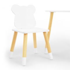 Комплект детской мебели стол и два стула Мишутка (Белый/Белый/Береза) в Тобольске - tobolsk.mebel24.online | фото 1