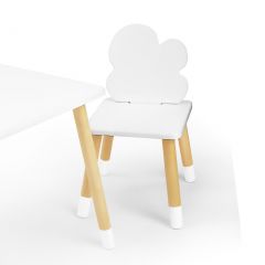 Комплект детской мебели стол и два стула Облачко (Белый/Белый/Береза) в Тобольске - tobolsk.mebel24.online | фото 1