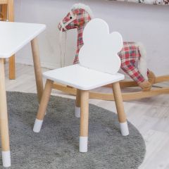 Комплект детской мебели стол и два стула Облачко (Белый/Белый/Береза) в Тобольске - tobolsk.mebel24.online | фото 3