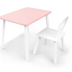 Комплект детской мебели стол и стул Корона (Розовый/Белый/Белый) в Тобольске - tobolsk.mebel24.online | фото 2