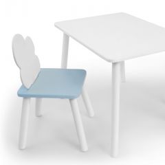 Комплект детской мебели стол и стул Облачко (Белый/Голубой/Белый) в Тобольске - tobolsk.mebel24.online | фото