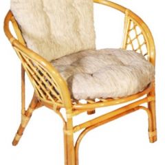 Кресло Багама, подушки светлые обычные шенил (Мёд) в Тобольске - tobolsk.mebel24.online | фото 1