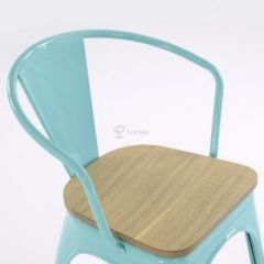 Кресло Barneo N-245 Tolix style Wood  (RAL6027 бирюзовый) в Тобольске - tobolsk.mebel24.online | фото 3