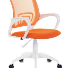 Кресло BRABIX "Fly MG-396W", пластик белый, сетка, оранжевое, 532401, MG-396W_532401 в Тобольске - tobolsk.mebel24.online | фото