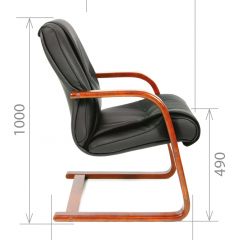 Кресло для посетителя CHAIRMAN  653 V (Кожа) Черное в Тобольске - tobolsk.mebel24.online | фото 5
