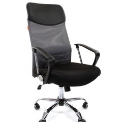 Кресло для руководителя CHAIRMAN 610 N(15-21 черный/сетка серый) в Тобольске - tobolsk.mebel24.online | фото