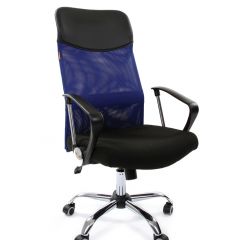 Кресло для руководителя CHAIRMAN 610 N (15-21 черный/сетка синий) в Тобольске - tobolsk.mebel24.online | фото