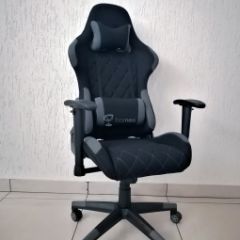 Кресло геймерское Barneo K-51 (черная ткань серые вставки) в Тобольске - tobolsk.mebel24.online | фото 1