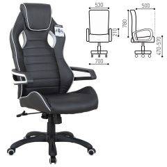 Кресло компьютерное BRABIX Techno Pro GM-003 (экокожа черное/серое, вставки серые) 531814 в Тобольске - tobolsk.mebel24.online | фото