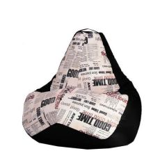 Кресло-мешок XL Газета-Black в Тобольске - tobolsk.mebel24.online | фото