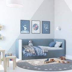 Кровать-диван Leonardo 160*70 (Голубой) + боковина в Тобольске - tobolsk.mebel24.online | фото 5