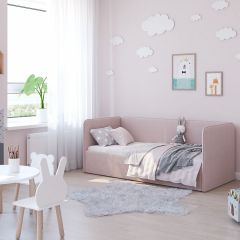 Кровать-диван Leonardo 160*70 (Розовый) + боковина в Тобольске - tobolsk.mebel24.online | фото 5
