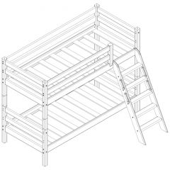 Кровать низкая с наклонной лестницей Соня (Вариант 12) в Тобольске - tobolsk.mebel24.online | фото 3