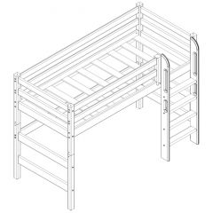 Кровать полувысокая с прямой лестницей Соня (Вариант 5) в Тобольске - tobolsk.mebel24.online | фото 3