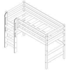 Кровать полувысокая с прямой лестницей Соня (Вариант 5) в Тобольске - tobolsk.mebel24.online | фото 4