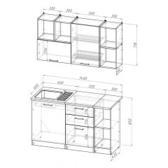 Кухонный гарнитур Лариса медиум 3 1400 мм в Тобольске - tobolsk.mebel24.online | фото 2