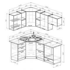 Кухонный гарнитур Лариса оптима 4 1400х2000 мм в Тобольске - tobolsk.mebel24.online | фото 2