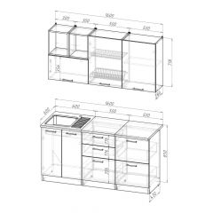 Кухонный гарнитур Лариса стандарт 4 1600 мм в Тобольске - tobolsk.mebel24.online | фото 2