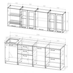 Кухонный гарнитур Лоретта компакт 2200 мм в Тобольске - tobolsk.mebel24.online | фото 2