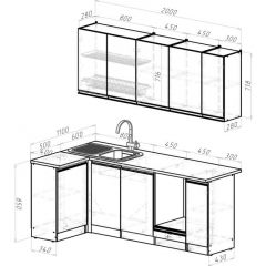 Кухонный гарнитур Ноктюрн прайм 400 1100х2000 мм в Тобольске - tobolsk.mebel24.online | фото 2