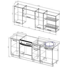 Кухонный гарнитур Вегас 2000 (Стол. 26мм) в Тобольске - tobolsk.mebel24.online | фото 3