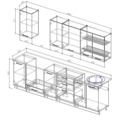 Кухонный гарнитур Вегас 2800 (Стол. 26мм) в Тобольске - tobolsk.mebel24.online | фото 2