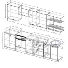 Кухонный гарнитур Вегас 3000 (Стол. 26мм) в Тобольске - tobolsk.mebel24.online | фото 2