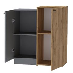 Квадро К-2 Комод 2дв (ЛДСП Графит/дуб крафт золотой) в Тобольске - tobolsk.mebel24.online | фото 2