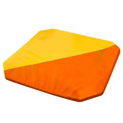 Мат гимнастический 1,3x1,3x0,05м складной скошенные углы цв.оранжевый-желтый в Тобольске - tobolsk.mebel24.online | фото 1