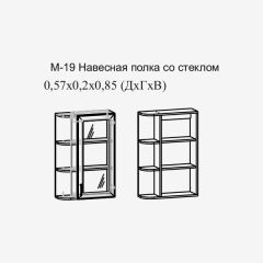 Париж №19 Навесная полка с зеркалом (ясень шимо свет/серый софт премиум) в Тобольске - tobolsk.mebel24.online | фото 2