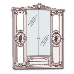 Шкаф 4-х дверный с зеркалами (01.144) Роза (могано) в Тобольске - tobolsk.mebel24.online | фото 3