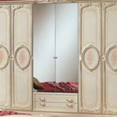 Шкаф 6-и дверный с зеркалами (01.146) Роза (беж) в Тобольске - tobolsk.mebel24.online | фото