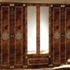Шкаф 6-и дверный с зеркалами (02.146) Рома (орех) в Тобольске - tobolsk.mebel24.online | фото