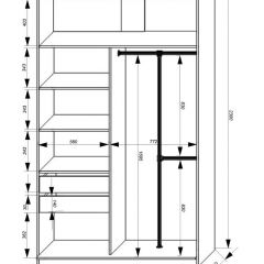 Шкаф-купе 1400 серии SOFT D8+D2+B2+PL4 (2 ящика+F обр.штанга) профиль «Графит» в Тобольске - tobolsk.mebel24.online | фото 3