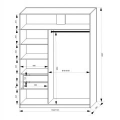 Шкаф-купе 1500 серии NEW CLASSIC K3+K3+B2+PL1 (2 ящика+1 штанга) профиль «Капучино» в Тобольске - tobolsk.mebel24.online | фото 3