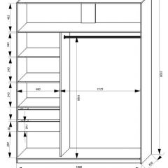 Шкаф-купе 1800 серии SOFT D1+D3+B2+PL1 (2 ящика+1штанга) профиль «Графит» в Тобольске - tobolsk.mebel24.online | фото 3