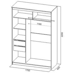 Шкаф-купе №19 Серия 3 Инфинити с зеркалами (1700) Ясень Анкор светлый в Тобольске - tobolsk.mebel24.online | фото 6