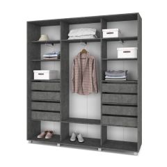 МАРТИН Шкаф-купе Камень темный (2200*450) М421 в Тобольске - tobolsk.mebel24.online | фото 4