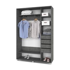 РОЛАНД Шкаф-купе Камень темный (450*1400) Р441 в Тобольске - tobolsk.mebel24.online | фото 5