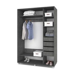 РОЛАНД Шкаф-купе с зеркалами Камень темный (600*1000) Р603 в Тобольске - tobolsk.mebel24.online | фото 4