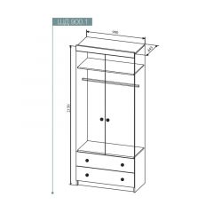 СКАНДИ ШД900.1 Шкаф 2х-ств с 2мя ящ в Тобольске - tobolsk.mebel24.online | фото 2