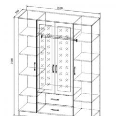 СОФИ СШК1600.1Шкаф 4-х ств с2мя зерк, 2 ящиками в Тобольске - tobolsk.mebel24.online | фото 2